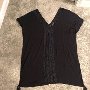 Black swim cover up medium